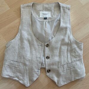 American Eagle Outfitters Textured Cream Vest